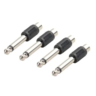 4Pcs RCA Female-Jack To 6.35mm 1/4in Male Mono Plug Mic Audio Adapter Connector • $5.18