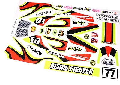 Retro Race Car Livery Red Yellow Vinyl Stickers Fits Tamiya Rising Fighter Buggy • £9.95