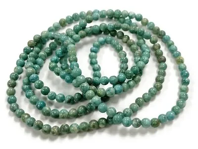 200+ Vintage Genuine Fossil Sea Green 4mm. Gemstone Beads (36 Inch String) 6442 • $2.99