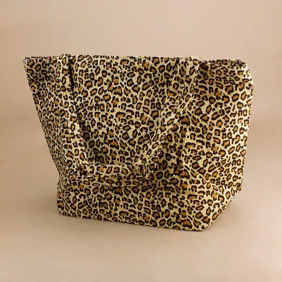 Leopard Print Large Tote Bag Beach Reusable Shopping Nappy Bag Picnic   • $25