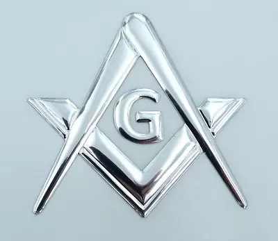 Mason Masonic Chrome Silver Decal Emblem 3D Sticker Car Bike 2.5  Flexible • $14.13