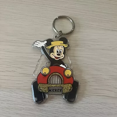 Vintage Disney Mickey Mouse Car Plastic Keyring • £4.99