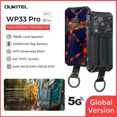 Oukitel WP33 Pro 5G Rugged Phone Dimensity 6100+ IP68 22000mAh 24GB+256GB 64MP • £252.34