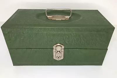 Vintage Union Steel Security Storage Document Chest Box ~ Green Textured ~1950's • $44.99