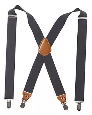 Adjustable Elastic Suspenders For Men's And Women's With X Back Dark Grey • $26.28