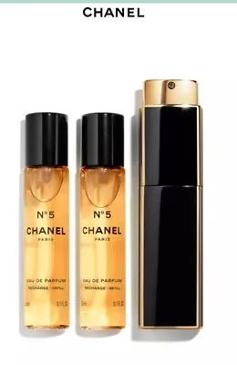 CHANEL Chanel No 5 For Women 3 X 20ml Eau De Parfum Purse Spray With 2 Refills • £95