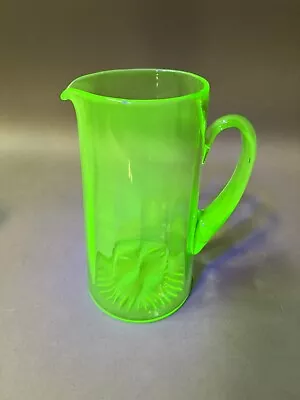 Vintage Uranium Glass Pitcher Large Depression Glass Water Juice AS-IS • $14.97