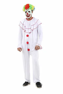 Horror Scary Clown Costume Adult Mens Halloween Fancy Dress Complete Outfit • £17.99