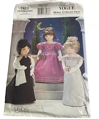 Vogue 7422 Pattern 18  Doll Clothes Formal Evening Dress Gown American Girl • $11.99