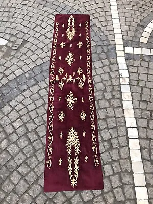 Vintage Turkish Ottoman Handmade Velvet Table Runner Embroidered Textiles • $550