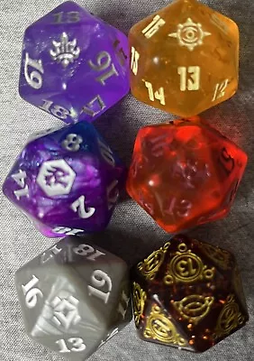 MTG Oversized D20 Spindown Life Counter Dice Magic The Gathering Lot Of 6 • $34.69