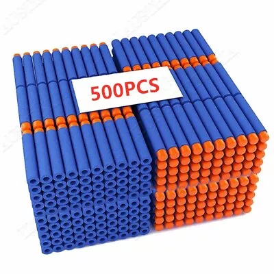 500 Round Head Bullets For NERF EVA N-Strike Elite Refill Toy Gun Darts Blaster • £18.99