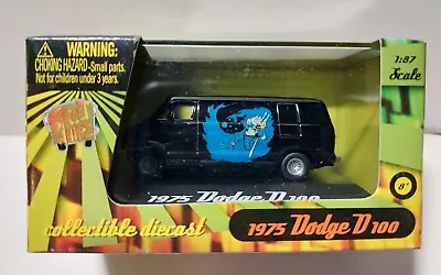 STREET WHIPZ 75 Black Dodge D100 King Titon Van 1:87 Scale Diecast NOS • $6