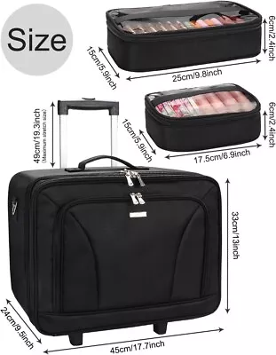 Rolling Makeup Train Case Extra Large Cosmetic Organiser Adjustable Dividers • £99.99