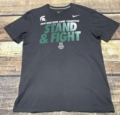 $12.95 • Buy 2014 Rose Bowl Game T Shirt Dark Gray Large Champions Spartans Nike MSU State