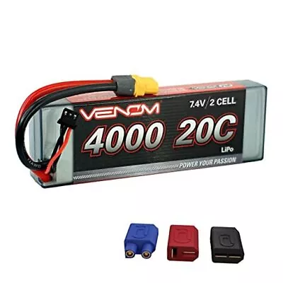 Venom Drive Series 20C 2S - 4000mAh 7.4V LiPo RC Hardcase Battery - Universal  • $37.76