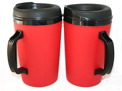 2 Foam Insulated 34 Oz ThermoServ Travel Mugs Red • $25.95