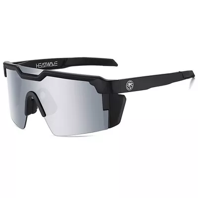 Large Shield Rimless Sunglasses Z87 Matte Black Frame Silver Mirror Lens NEW • $42