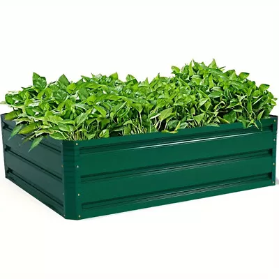 Metal Raised Garden Bed Patio Vegetable Flower Planter Box 40x32x12inDark Green • $32.99