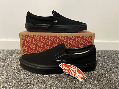 BRAND NEW Vans Classic Slip On - Triple Black - UK Size 8.5 • £39