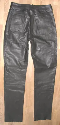   HEIN GERICKE TAKAI   Damen- Leather Jeans/Motorcycle - Pants Black Size • $34.28
