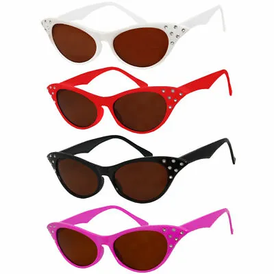 1950's Rock N Roll Glasses White Red Black Pink 50s Fancy Dress Costume Accesory • £7.99