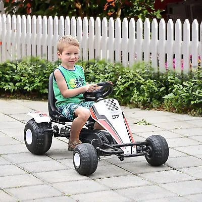 Pedal Go Kart Children Ride On Car Racing Style W/ Adjustable Seat Plastic Wheel • $113.99