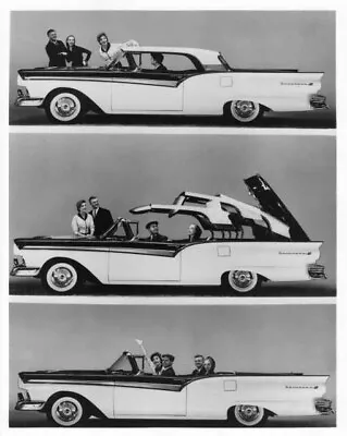 1957 Ford Fairlane 500 Skyliner Retractable Hardtop Convertible Press Photo 0546 • $13.67