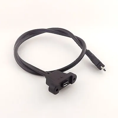 Micro USB 5 Pin Male To Female With Screw Hole Panel Mount Extention Cable 50cm • $2.66