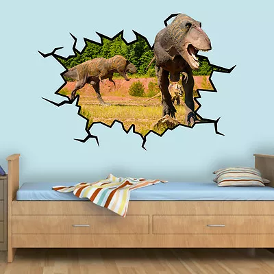 T-Rex Wall Decal Dinosaur 3D Wall Sticker Hole In The Wall Crack VWAQ-WC18 • $27.99