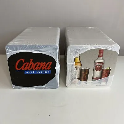 Cabana Soft Drinks Beer Mat 2 X 100 Packs - 200 Total NEW Sealed Bar Pub Cave • £13.99