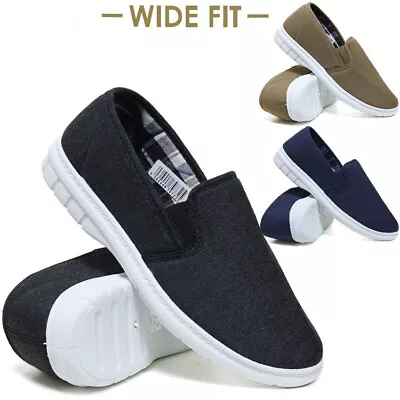 Mens New Slip On Summer Canvas Boat Deck Moccasin Sailor Loafers Driving Shoes • £11.95