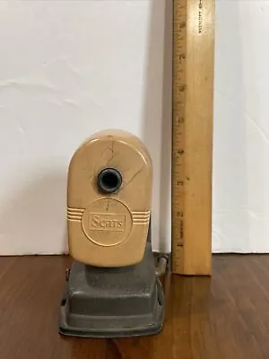 Vintage 1960's Sears Pencil Sharpener Working Complete Retro / Mid Century Mod. • $18