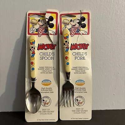 MICKEY MOUSE CHILD'S SPOON AND Fork PART OF CHEF MICKEY COLLECTION Vintage • $30