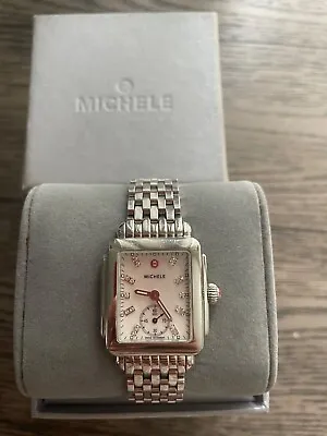 Michele Deco MidDiamond Dial Wrist Watch For Women Silver  • $650