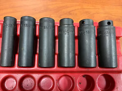 Mac Tools 3/8  Drive 6pt 6pc 12mm Thru 19mm Metric Impact Deep Socket Set XDP6 • $99.95