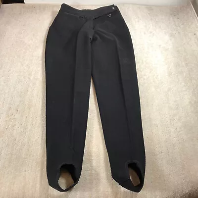 Vintage Obermeyer Ski Pants Womens 8 Black Wool Blend Stirrups Made In Japan • $17.44
