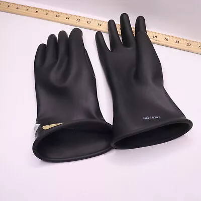 (Pair) Marigold Industrial Rubber Electrical Safety Gloves Black Size 9 GC00B09 • $51.55