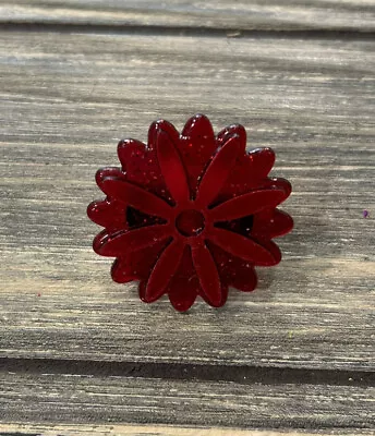 Vintage Red Floral Cupcake Topper Ring Toy  • $10.19