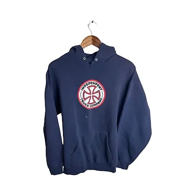 Vintage Independent Trucks Men’s Blue Skateboard Hoodie Sweatshirt Size Large • $53.99