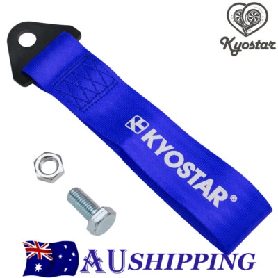 $17.49 • Buy KYOSTAR Universal JDM Racing Car Tow Strap Front & Rear Bumper Towing Hook Blue 