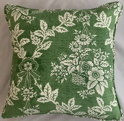 A 16 Inch Cushion Cover In Laura Ashley Summer Trellis Green Fabric • £16.99