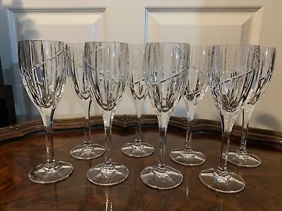 Mikasa Uptown Beautiful Crystal Wine Goblets Set Of 8 Wine Glasses • $99