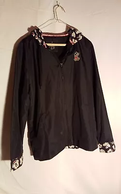 High End Disney Parks Mickey Mouse Black Women's Rain Coat Wind Breaker L • $25