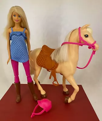 Mattel ❤ BARBIE ❤ Horse Riding Doll With Cream Horse Set • $31