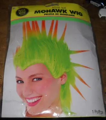 Adult Size Mohawk Wig Black Light Reactive Wig Osfa Nip Halloween Amscan • $15.99
