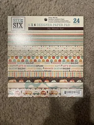 My Minds Eye Away We Go 6x6 6” Paper Pad Vacation Travel NEW Colorful Patterns • $5.99