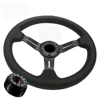 Civic Integra DB DA DG EF  Black Black Center Concave 2  Steering Wheel + Hub • $65