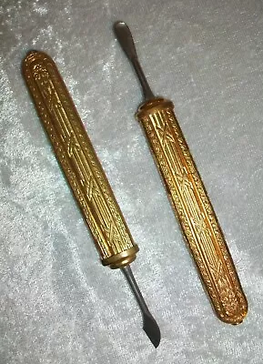 Vintage Ornate Art Deco Nouveau Gold Tone Manicure Pedicure Nail Cuticle Tools • $38.40