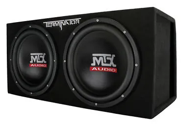 MTX Terminator TNE212DV 1000 Watt RMS Dual 12  Subwoofers + Vented Sub Box • $219.95
